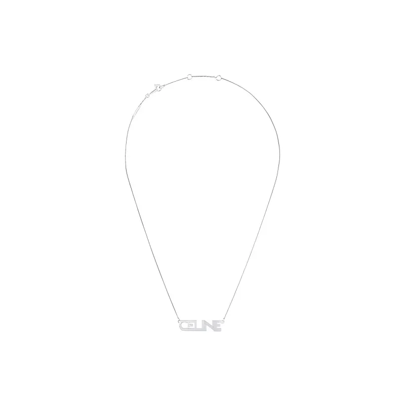 CELINE Monochroms Strass Necklace In Brass With Rhodium Finish And Crystals-1