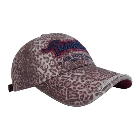 FREE RABBITⅡ Washable 3D Effect Letter Embroidery Ripped, Small Face Display Baseball Caps Unisex-7