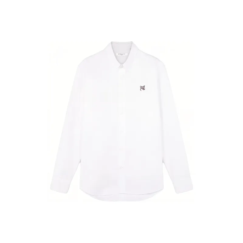Maison Kitsune Fox Patch Curved Hem Shirt-0