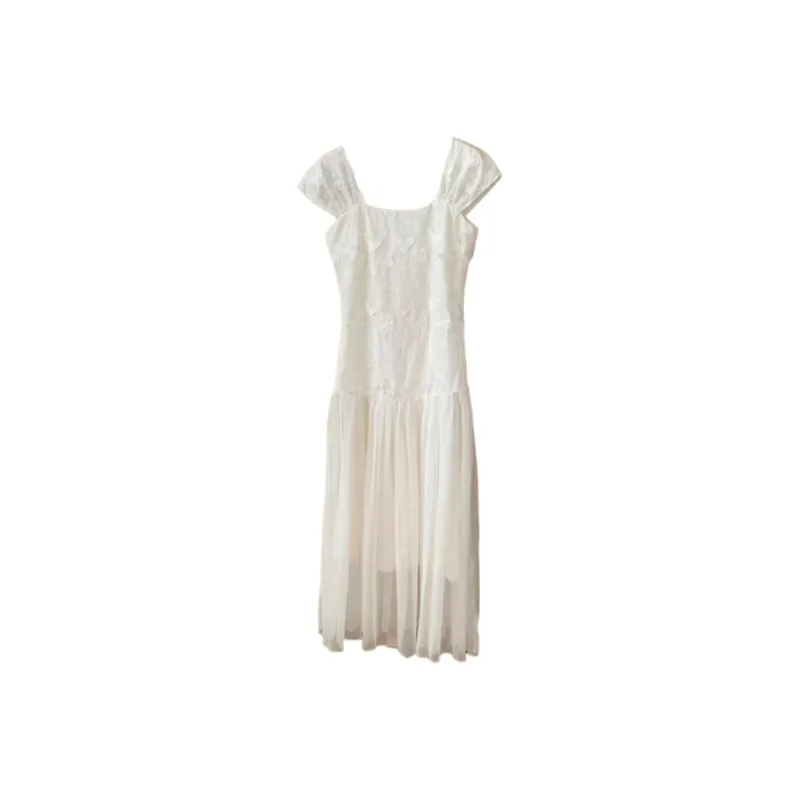 MISSHONEY MH Short Sleeved Dress Women's White-1