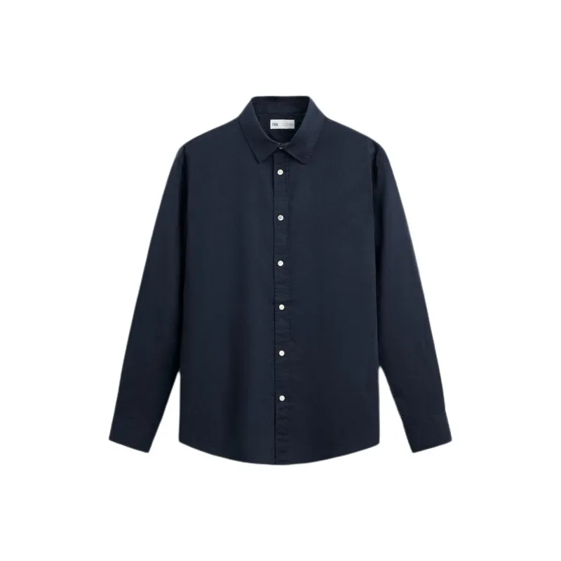 ZARA Shirts Men Dark Blue-0