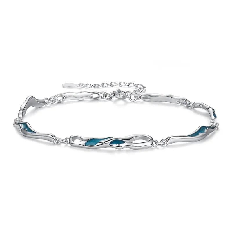 MINTLEAF Copper Bracelets Unisex Silver White-2