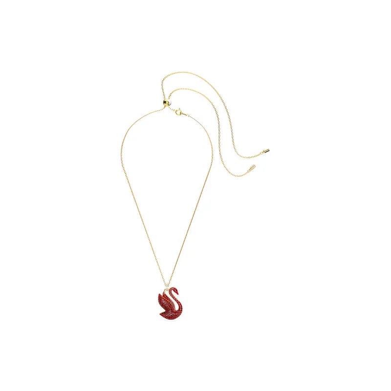 Swarovski Swan Gold-Plated Necklaces Women's Red-1