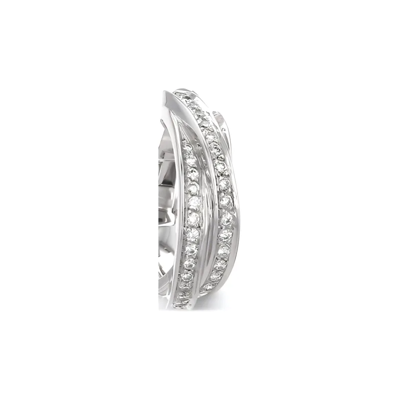 Cartier White Gold Trinity Diamonds Earrings-2