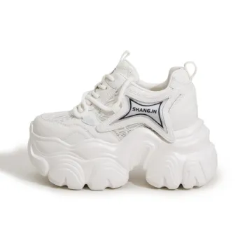 Milan Love Song Breathable Lightweight Height Increasing Low Top Chunky Sneakers Women's