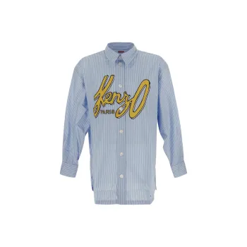 KENZO Logo print Striped Cotton Shirt