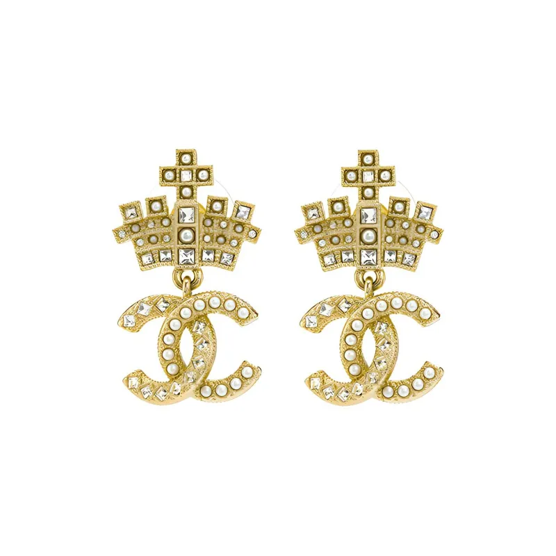 CHANEL Clip On Earrings Women's Gold-0