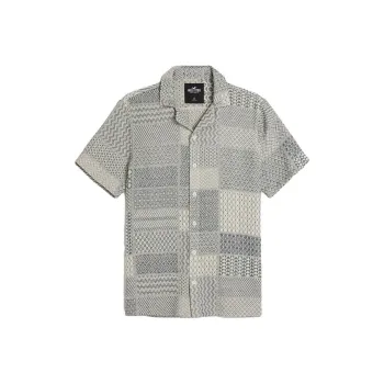 Hollister Shirts Men Mediterranean Blue Print