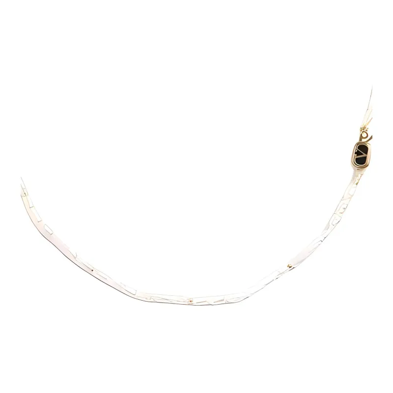 Valentino Metal, Enamel Necklaces Men's White-0