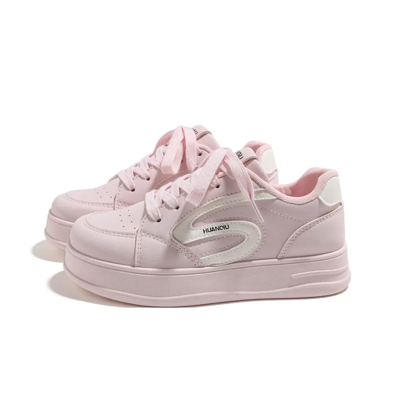 HUANQIU Anti Slip And Wear Resistant Height Increasing Low Top Skateboard Shoes Women's-13
