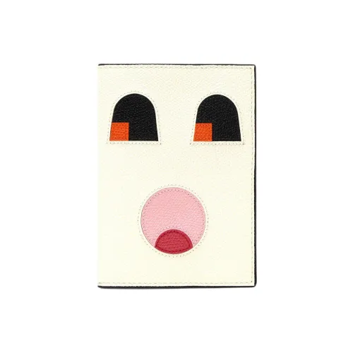 Valextra Millepunte Calfskin Passport Holder Women
s Pajama White/Red/Pink/Black