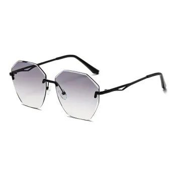 PRETTYALLUSION Metal Irregular Shape Sunglasses Women's
