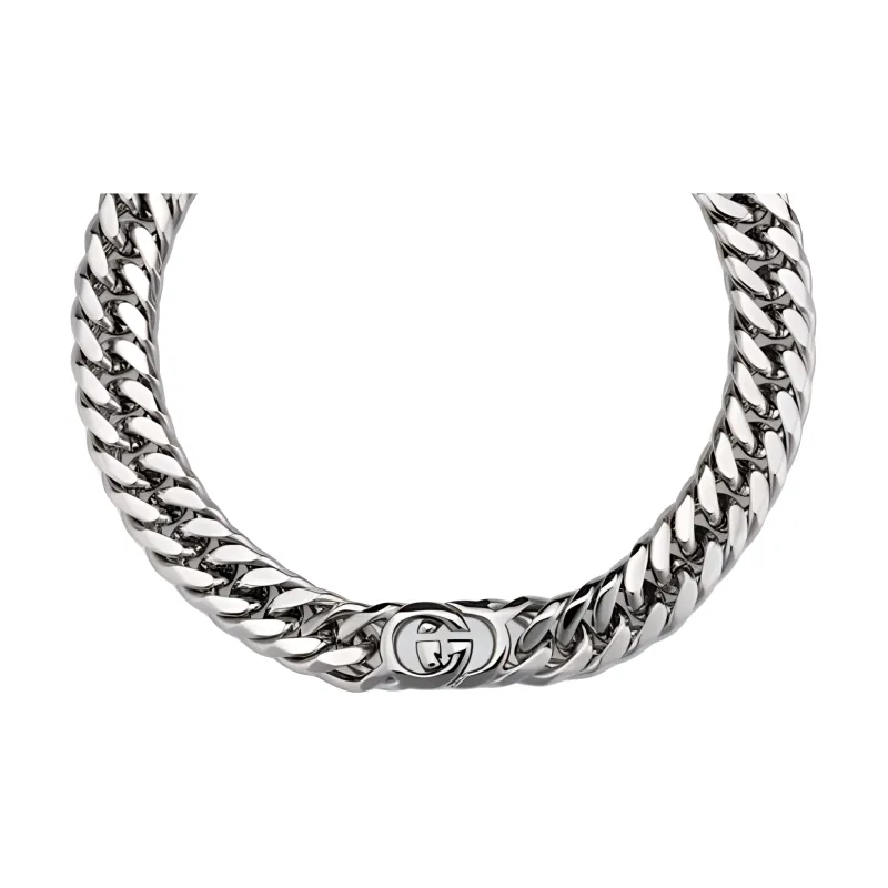 GUCCI Brass Necklaces Unisex Silver-1