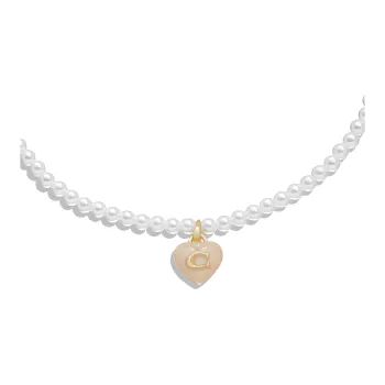 COACH Heart Pearl Choker