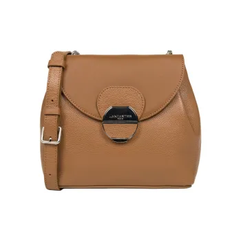 Lancaster Grain Cow Leather Shoulder Bag Women's Camel