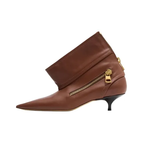 JW Dress BIKER Ankle Boots 4cm Women's Brown