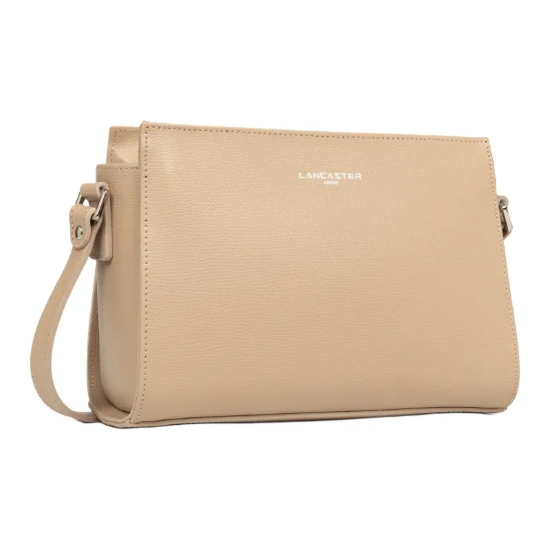 Lancaster Cow Leather Shoulder Bag Trumpets Women's Dark Beige-1