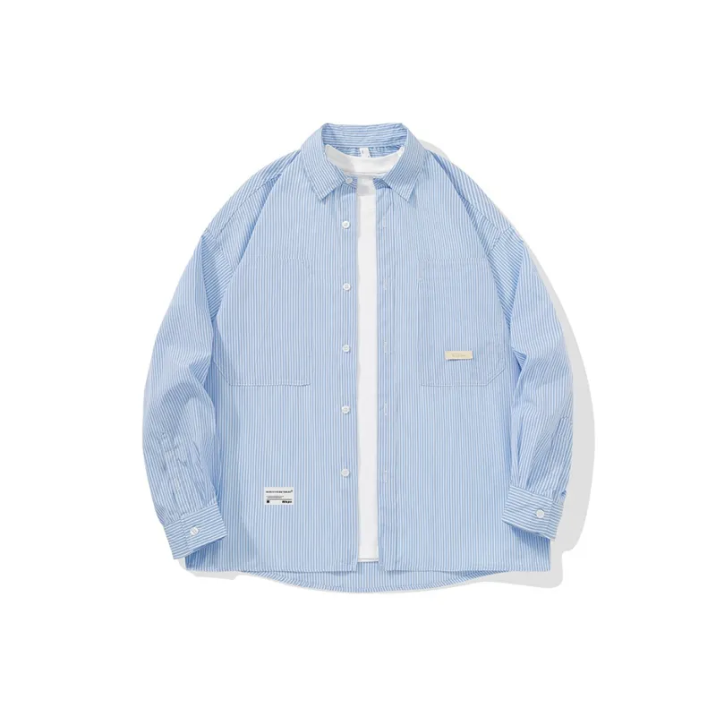 MOPE SS23 Shirt Unisex Blue White Stripes-0