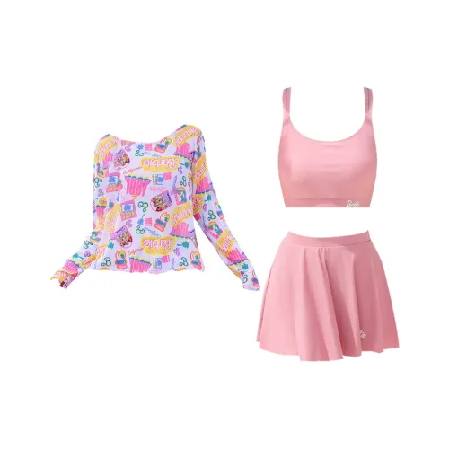 Barbie Two Piece Swimsuit Women's Pink Floral Color
