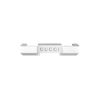 GUCCI 18K White Gold Rings Unisex Silver