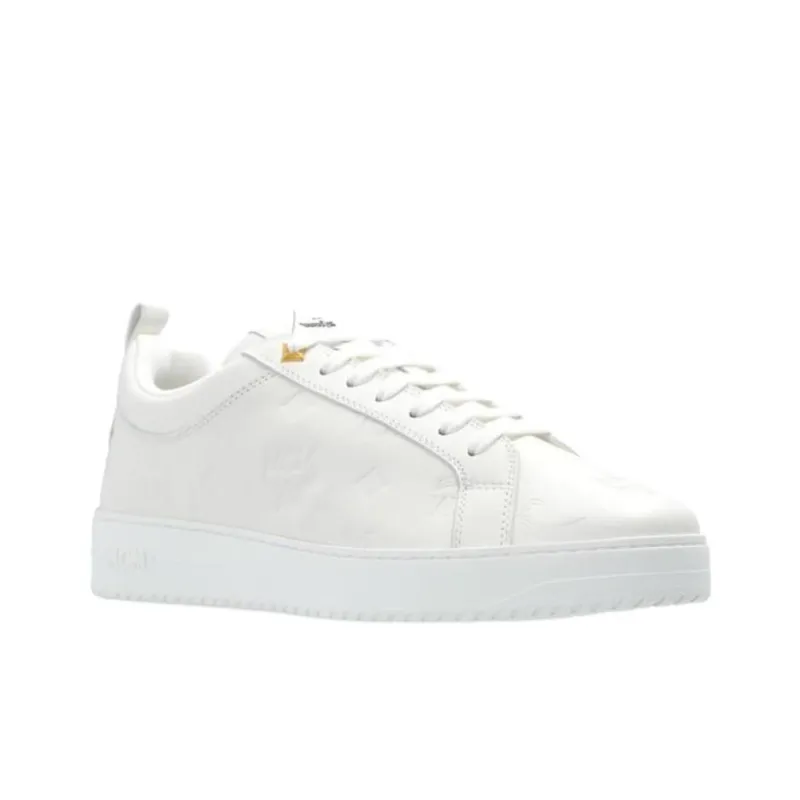 MCM Low Top Skateboard Shoes Unisex White-2