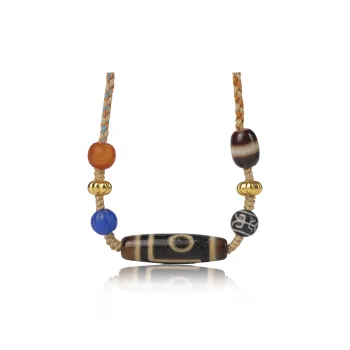 Gu He Natural Agate Jade Necklaces Unisex