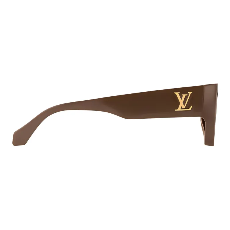 LOUIS VUITTON Metal Acetate Square Sunglasses Unisex Brown-2