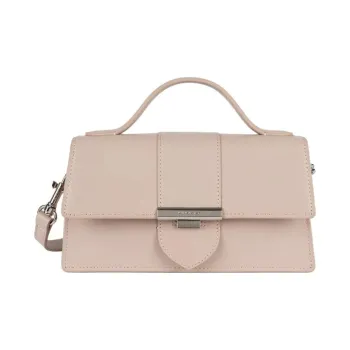 Lancaster Cow Leather One Shoulder Handbag Medium Size Women's Pebble Pink