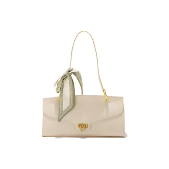 GXFMOD Cow Leather Shoulder Bag Large Size Women's Ecru