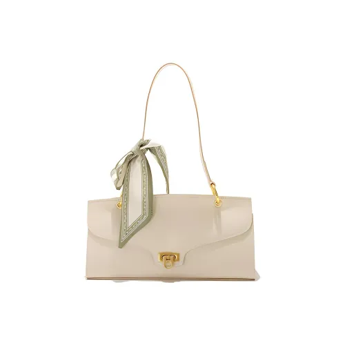 GXFMOD Cow Leather Shoulder Bag Large Size Women's Ecru