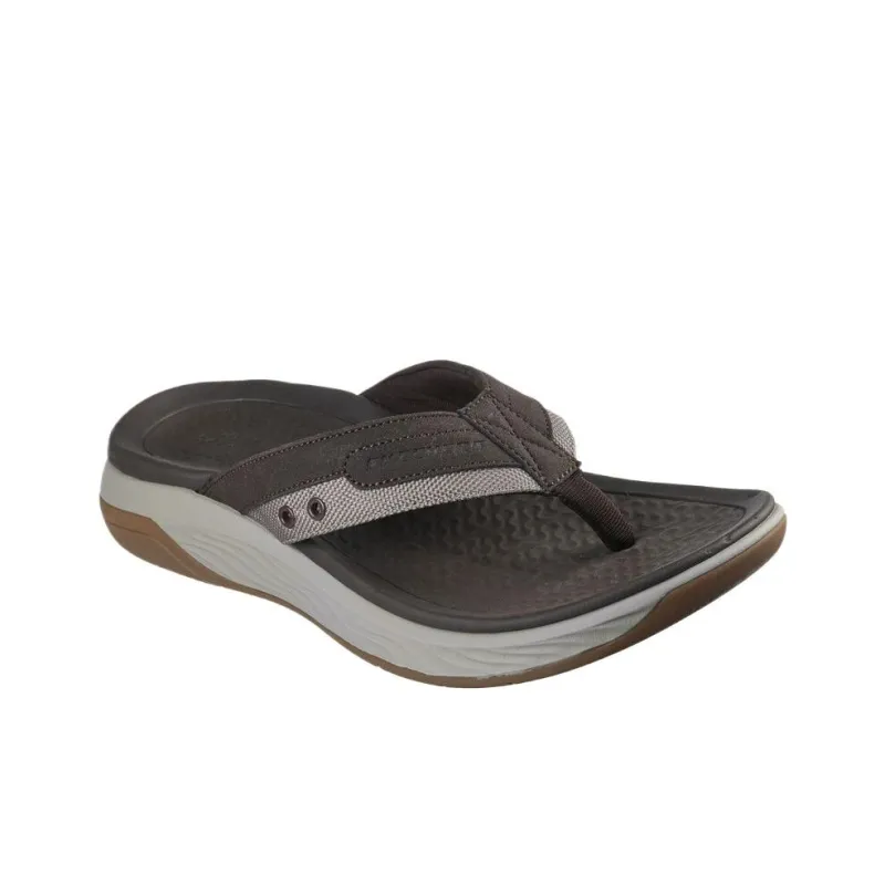 Skechers Relaxed Fit Flip Flops Men's Brown-2