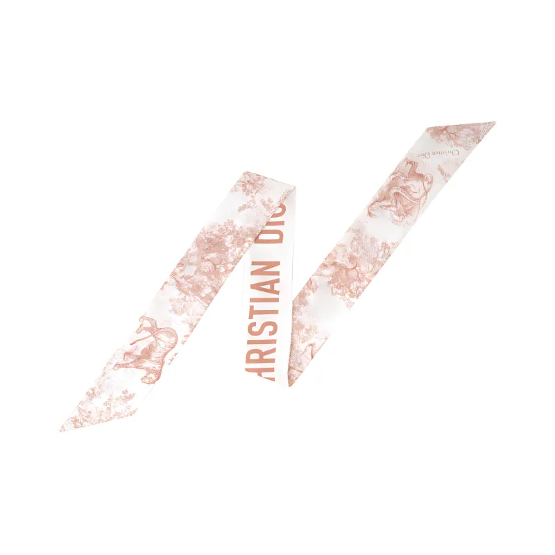 DIOR Mulberry Silk Scarves Unisex Pink-1