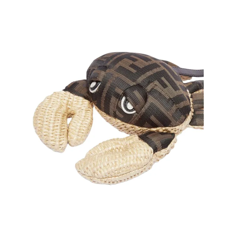 FENDI Raffia With Nylon Bag Accessory Men's Brown-1