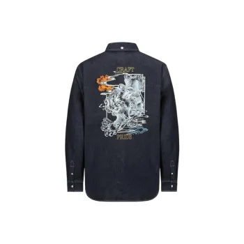 EVISU Shirts Men Denim Blue