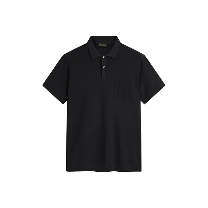 PEACEBIRD MEN Polo Shirts Men Black 1 Slim Fit-0