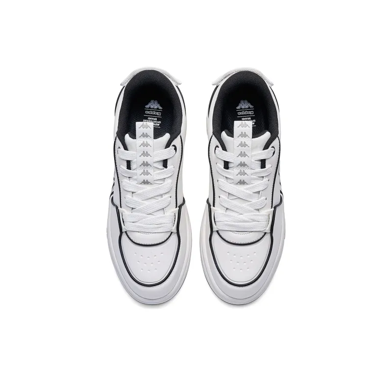 Kappa Panda Print Back to Back Anti Slip Wear Resistant Low Top Skateboard Shoes Unisex White Black-3