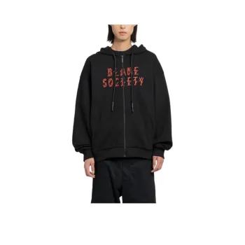 44 Label Group Logo Printed Zip Up Hoodie