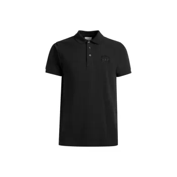 BALLY Emblem Polo In Black Cotton Polo Shirt Men's Black