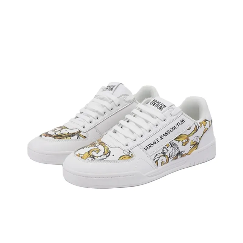 VERSACE JEANS COUTURE Brooklyn Low Top Skateboard Shoes Men's White-2