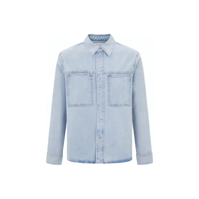 Calvin Klein Shirts Men Denim Light Blue-0