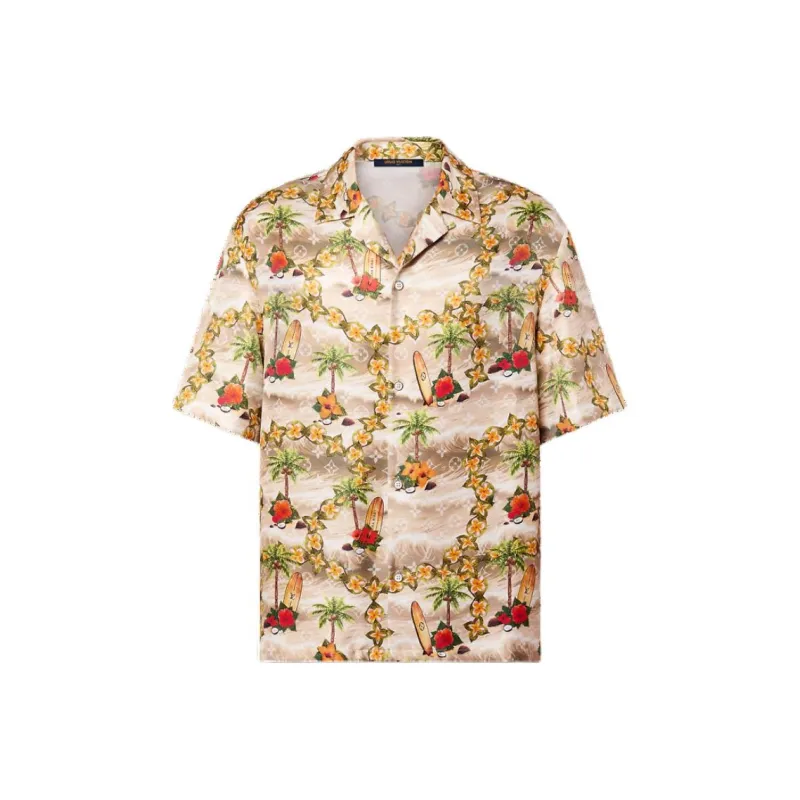 LOUIS VUITTON Monogram Short Sleeved Silk Shirt-0