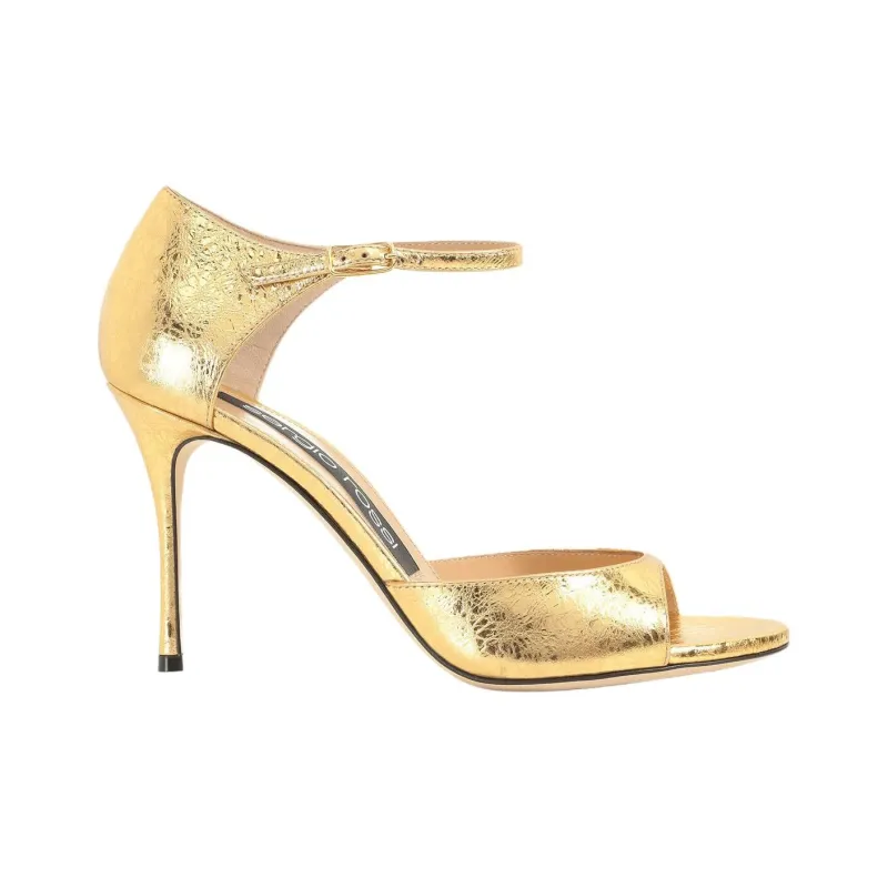 SERGIO ROSSI Godiva One Strap Sandals 9cm Women's Gold-1