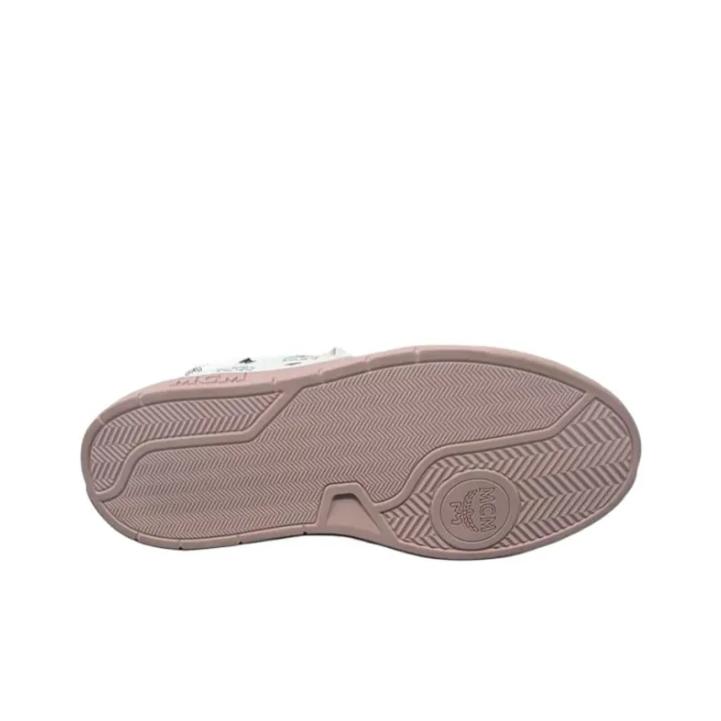 MCM Skateboard Shoes Women's Low Top White Pink-3