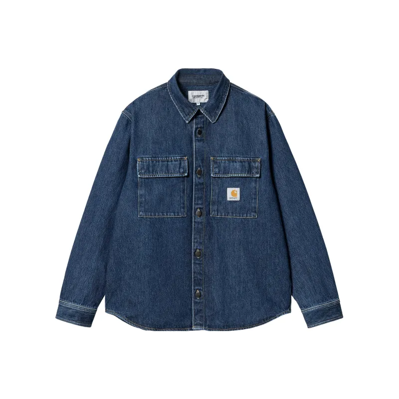Carhartt WIP FW23 Tannin Series Shirts Men Stonewashed Blue-0