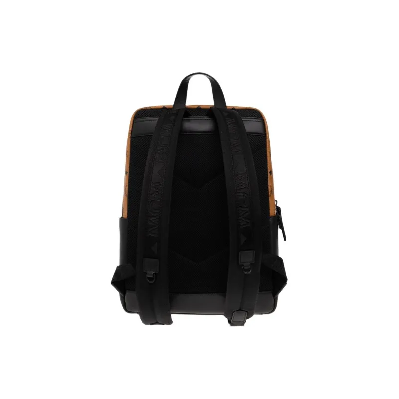 MCM Aren Coated Canvas Backpack Medium Size Unisex Brown Cognac-2