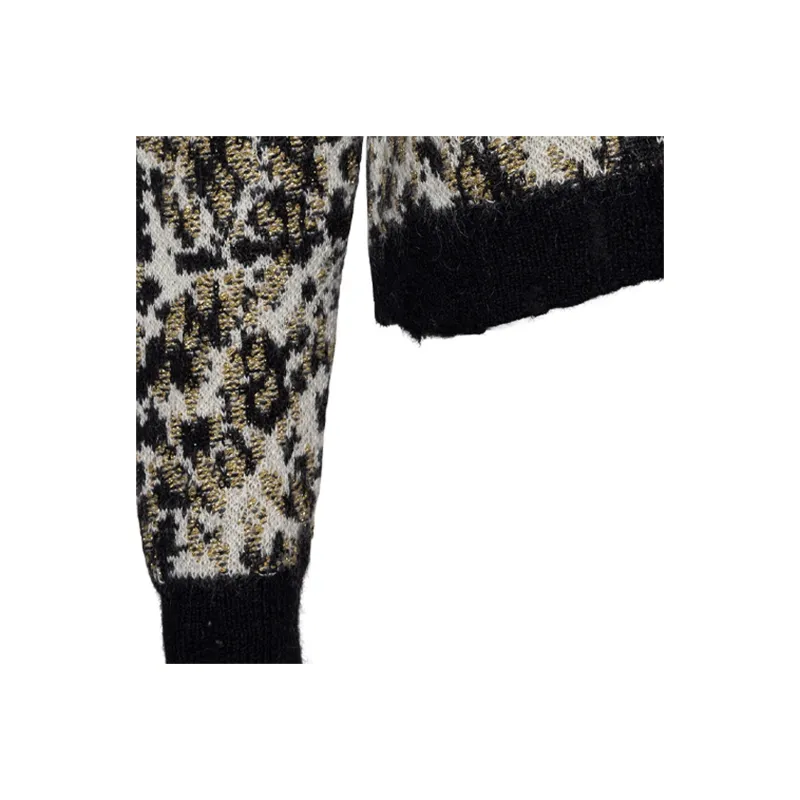 SAINT LAURENT Leopard Print Knit Sweater-4