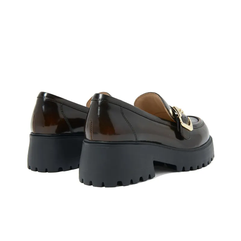 COMELY Loafers Women's Black/Coffee-3