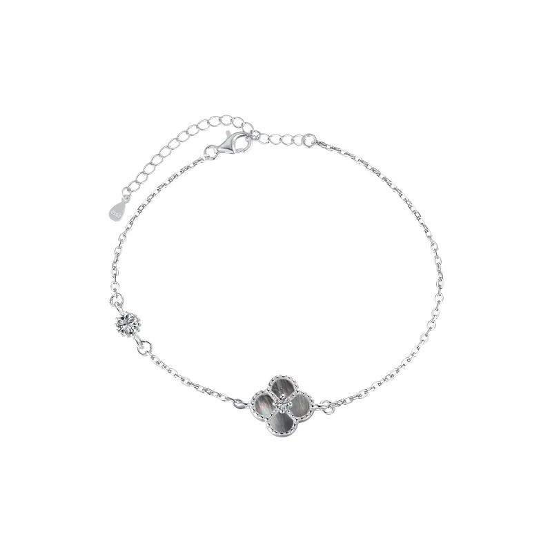 KAILEIFU S925 Silver Bracelets Women's Black/White-16