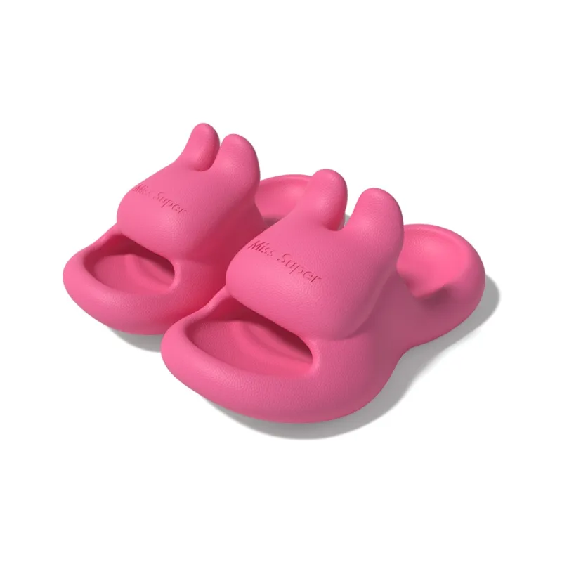 LATE TIME Cute Rabbit Women's Summer Eva Platform Slippers, Soft And Bouncy, Indoor Home Bathroom Use-5