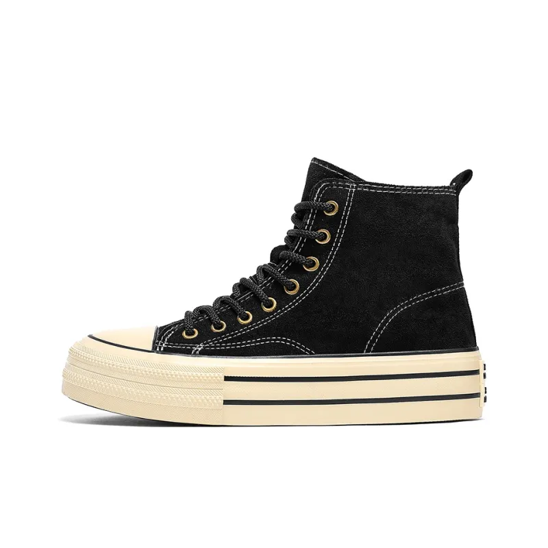 OUGLEMEN Anti Slip Wear Resistant High Top Canvas Shoes Unisex-6